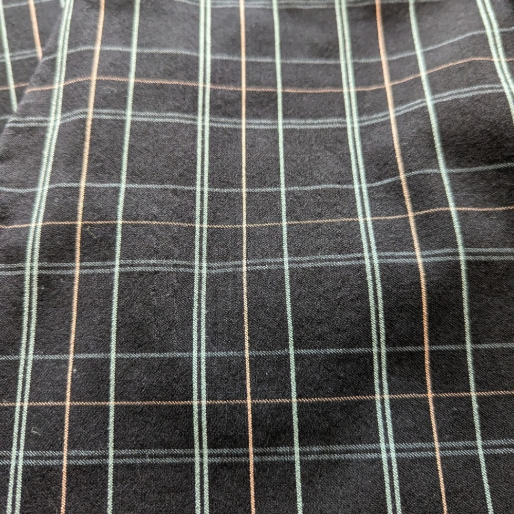 Black/pink/gray plaid ankle pant
